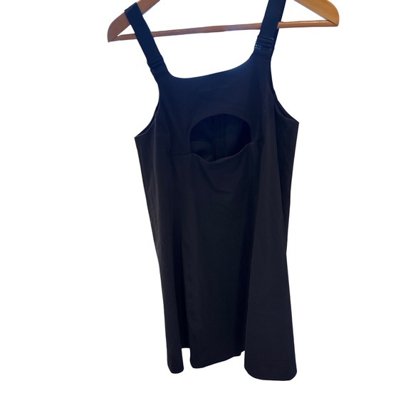 Outdoor Voices Black Front Zip Exercise Dress L/XL DD Cup Adjustable Straps - Picture 2 of 3